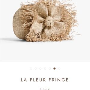 La Fleur Fringe Straw Clutch - Natural Beige (new in box, never touched)